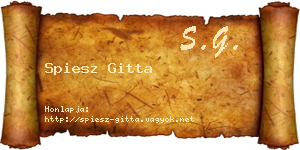 Spiesz Gitta névjegykártya